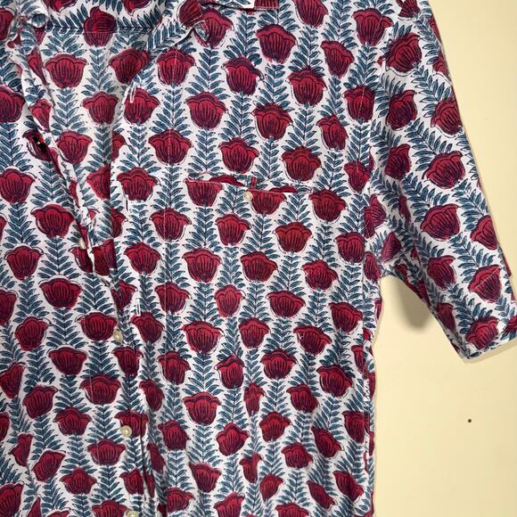 KARDO posie print cotton men’s button down shirt L - Picture 5 of 6